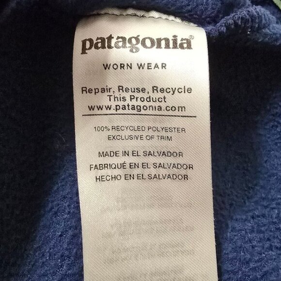 Patagonia Navy Micro D Snap-T Pullover Sweater Sz M - Picture 7 of 9